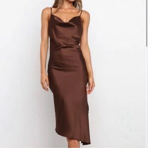 Petal and Pup Chocolate slip dress